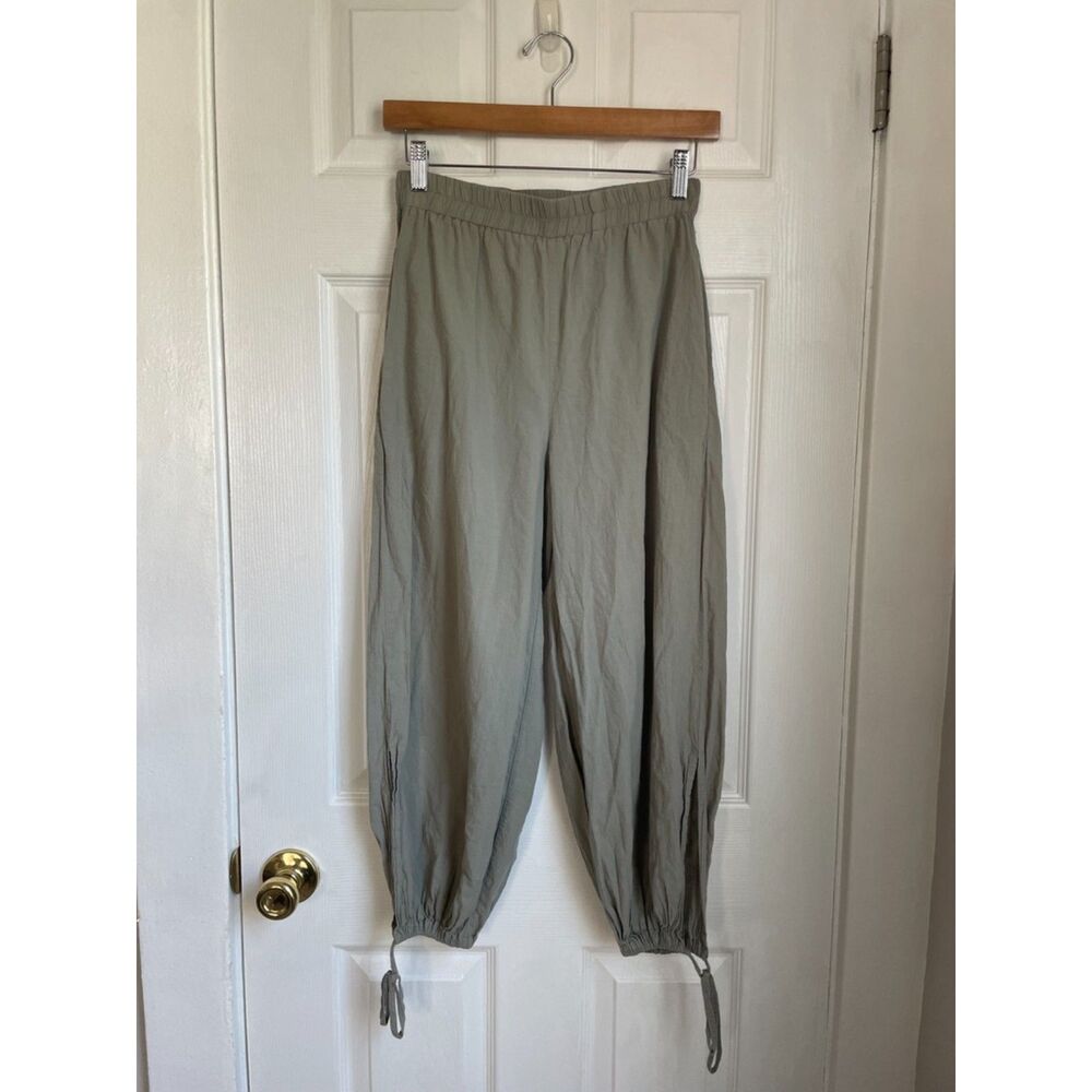 Grade & Gather cotton ankle tie jogger pants grey size S